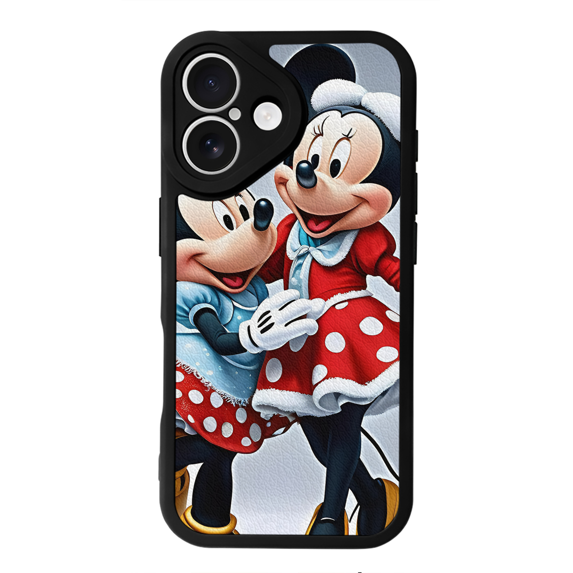 （画像用） ミッキーマウス Mickey Mouse 【iPhone 16シリーズ対応】シリコンスマホケース（レザー調） 材質：シリコン